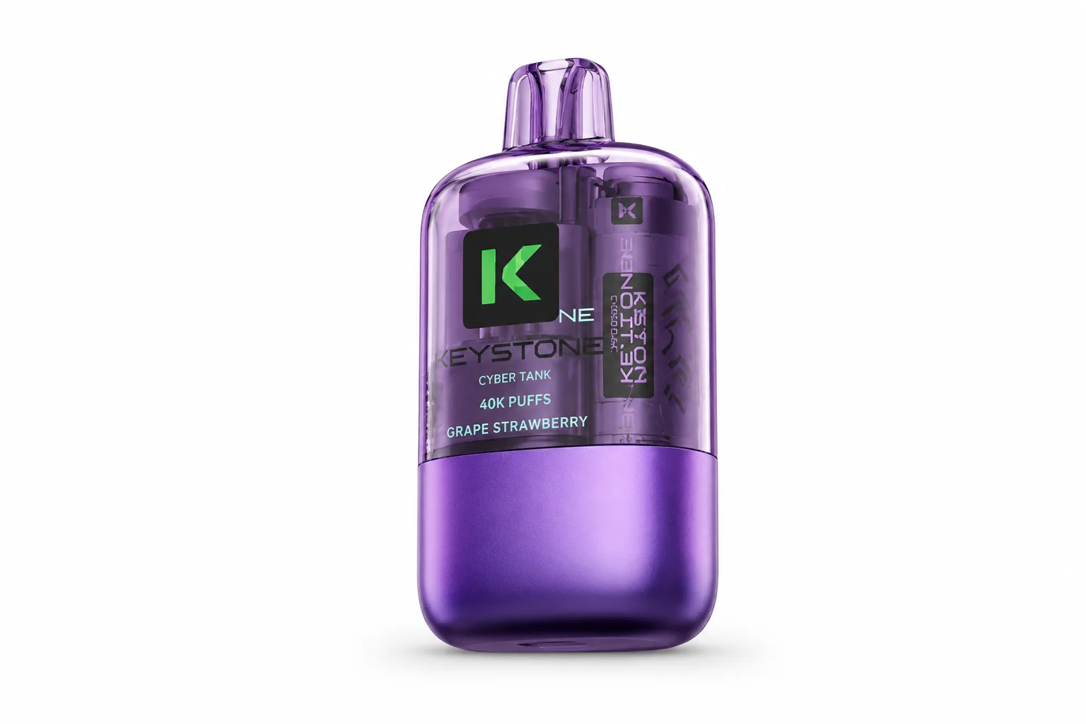 Keystone Cyber Tank 40000 Puffs Disposable Vape Grape Strawberry with Visible Tank and Dual Mesh Coil